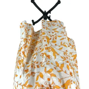 Anthropologie Maeve Sweetheart Mini Dress Floral Print Cream Orange Size XL‎ thumbnail 12