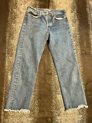 Womens 29"x25" Levi Strauss Big "E" Wedgie Straight Button Up Jeans thumbnail 2