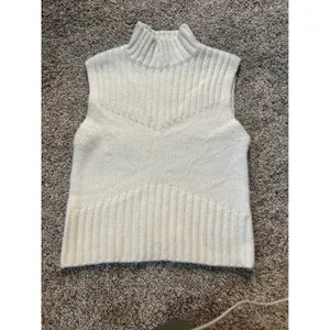 Steve‎ Madden Womens Cream Ribbed High Neck Sleeveless Sweater Vest BO306681 S thumbnail 2