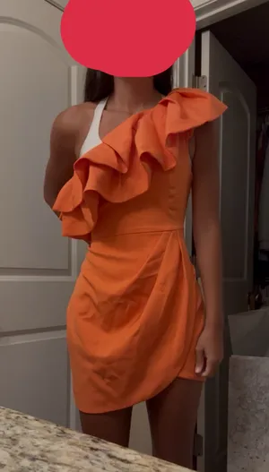 DO+BE Orange semi formal dress thumbnail 1