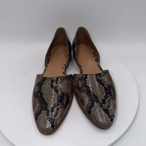 Madewell The Marisa D'Orsay Flats In Snake Embossed Leather Women's Size 7 thumbnail 3