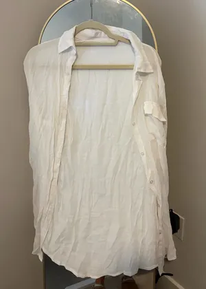White Long Sleeve Linen Shirt thumbnail 1
