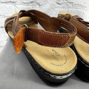 Clarks Collection Lexi Carmen Sandals Women's 10M Tan Leather Strappy thumbnail 11