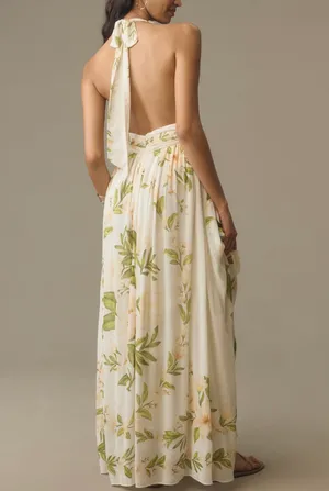 Farm Rio V-Neck Floral Chiffon Maxi Dress, Size S thumbnail 3