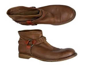 Alberto Fermani Soft Slouchy Leather Ankle Boots with Harness Strap Detail thumbnail 1