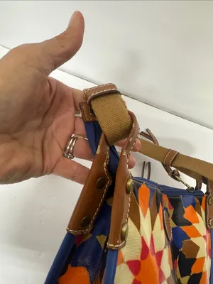 Fossil Multicolor Starburst Pattern Crossbody Bag with Tan Strap thumbnail 7