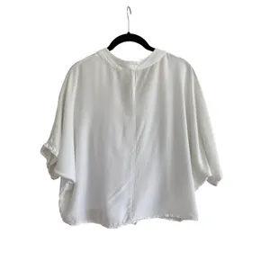 Sim & Sam V-Neck Tie Bottom Button Short Sleeve Blouse Size Small thumbnail 7
