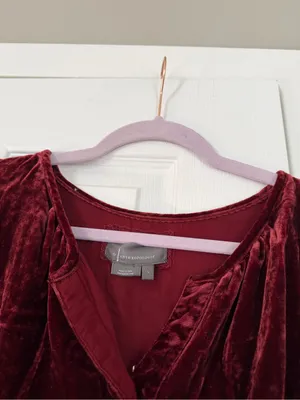 Anthropologie Velvet Somerset Burgundy Maxi Dress Autumn Fall thumbnail 7