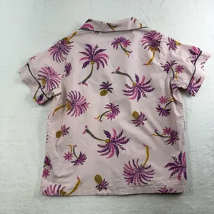 Print Fresh Anthropologie S‎ Small Pajama Top Palm Trees Short Sleeve Pineapples thumbnail 12