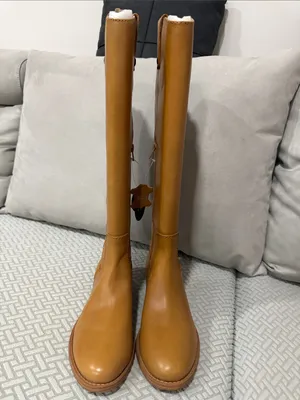 INC International Concepts Amber Really Leather Cognac Tall Boots Size 9.5 thumbnail 2
