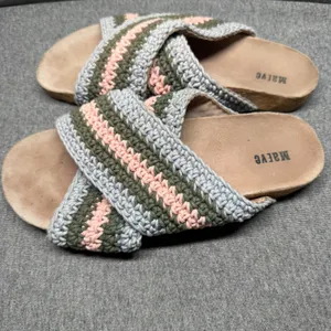 Boho Crochet Slides‎ Sandals Multi Color Maeve Anthropologie 41 thumbnail 4