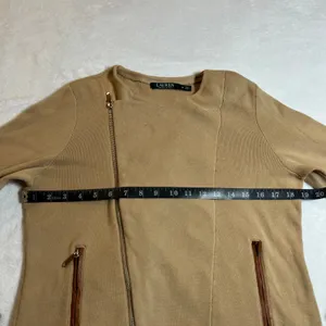 Lauren Ralph Lauren Womens Knit Moto Jacket Size M Zip Pockets Asymmetrical thumbnail 8
