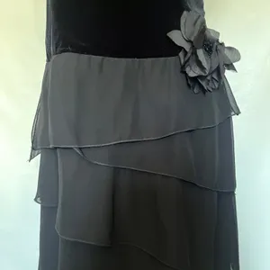 Xscape Joanna Chen Velvet Chiffon Strapless Dress 12 Prom Glam Goth Drop Waist thumbnail 3