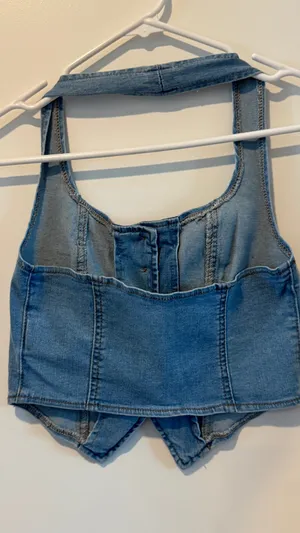 Y2K cropped top Size XS Blue thumbnail 3