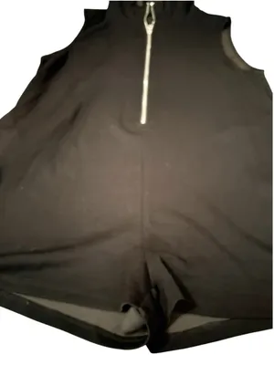 Halara Hooded Sleeveless Zipper Casual Jumpsuit with Pockets Size XL Black thumbnail 10