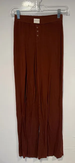 Wide‎ Leg Button Front Out from Under Pants - Rust Brown thumbnail 1