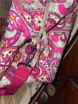 Vera Bradley Quilted Paisley Pink Travel Tote Bag thumbnail 4