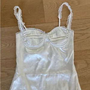 Cotton Candy LA - Satin Jacquard Bustier Mini Dress in Ivory Off White thumbnail 2