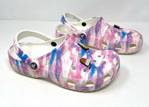Crocs Classic Clogs Tie-Dye Pink Blue w/ Jibbitz | Men’s 8 / Women’s 10 thumbnail 1