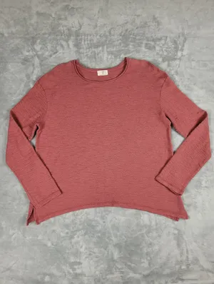 Anthropologie T.La Marsha Knit Pullover Textured Pink Long Sleeve Size M thumbnail 2