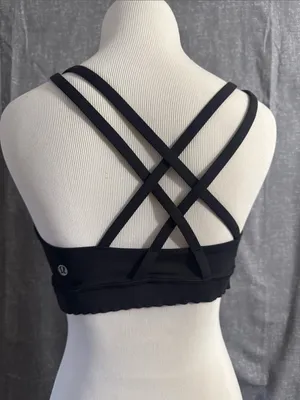 lululemon Black Crisscross Back Sports Bra size 8 thumbnail 3