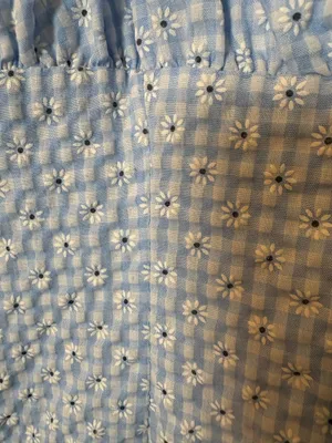 Altar'd State Dress Mini Blue Gingham with flowers thumbnail 4