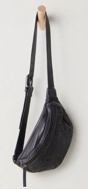 Free People Ana Adorned Sling Bag Black $98 NWT thumbnail 1