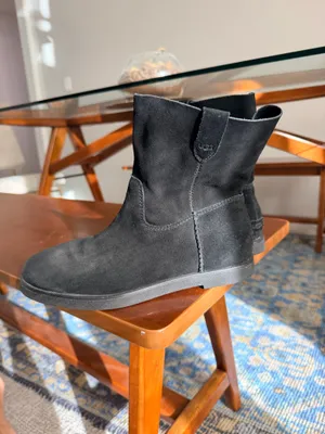 Ugg Josefene black oiled suede flat ankle combat Moto boots 8 thumbnail 18