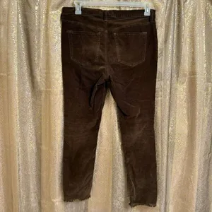 Free People Reagan Walnut Brown Button Fly Corduroy Ankle Jeans Size 30 thumbnail 2