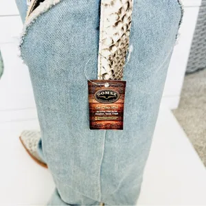 Denim and Snakeskin Western Cowboy Boots NWT 8 thumbnail 7