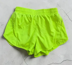 LULULEMON Neon Yellow Active Run Shorts Size 2 thumbnail 1