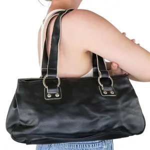Vintage 90s Black Pebbled Shoulder Bag Purse thumbnail 1