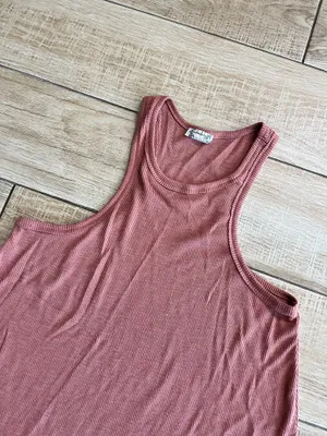 Womens Free People Intimately Orange Ribbed Tank - XS thumbnail 2