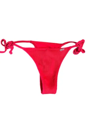 White Fox Swim "By The Pool" Ribbed Bikini Bottoms in Red - Size Small thumbnail 12