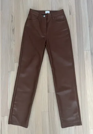 Wilfred Aritzia Brown Leather Pants thumbnail 1