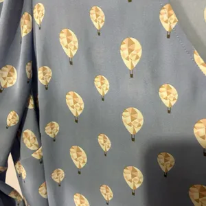 41 Hawthorn Top 2X Cute Blue Silky Hot Air Balloon Print Shirt Blouse Tie Sleeve thumbnail 5