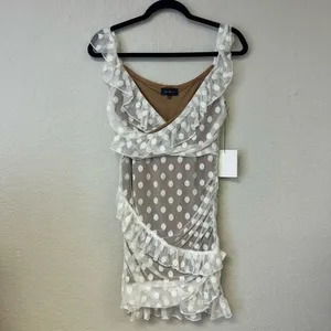 NWT Majorelle Bandit Off the Shoulder Mini Dress White Medium thumbnail 3