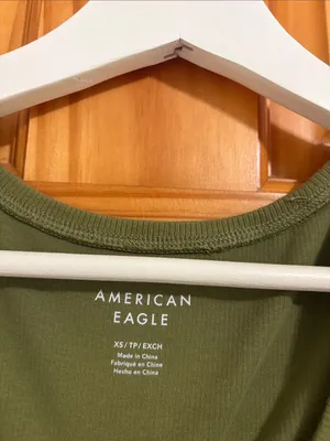 American Eagle Size XS Ribbed Hunter Green Tank Top thumbnail 2