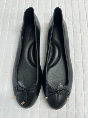 Madewell The Hester Flat in True Black Leather Size 8.5 thumbnail 9
