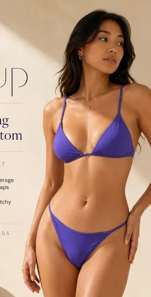 CUUP The String Bikini Swim Bottom Ultraviolet Purple NWT Size XL thumbnail 1