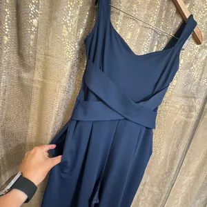 Halara Navy Blue U Back Sleeveless‎ Casual Jumpsuit with Pockets XS NWT thumbnail 2