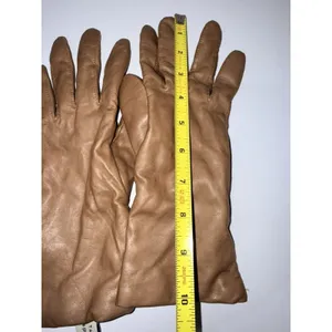 Lord & Taylor Cashmere Lined Dark‎ Brown Leather Gloves Size 7 1/2 Driving 1 thumbnail 3