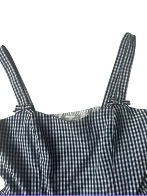 Altar’d State black and white gingham mini dress with delicate bow details thumbnail 2