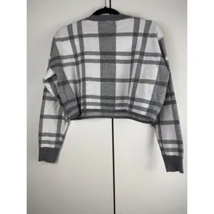 Altar'd‎ State Plaid Cropped Sweater Grey White 90s Grunge Preppy Small EUC thumbnail 2