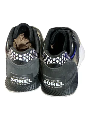 SOREL ONA BLVD Classic Waterproof Sneakers Black Suede Patent Women's 10.5 thumbnail 4