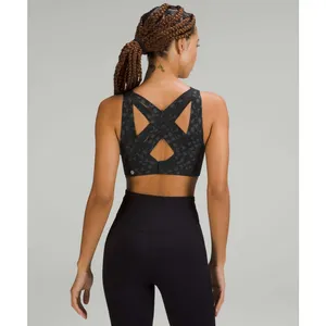 Lululemon Enlite Sports Bra Strappy Weave Black Camo High Support Size 34B thumbnail 2