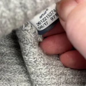 Aerie Terry Cloth Sweater Womens XL Grey Gray Wrist Tie Notch Neck‎ NEW *FLAWED thumbnail 6