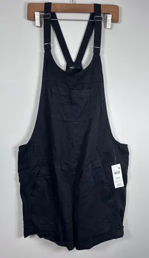 A Pea‎ in the Pod Maternity Shortalls overalls Women Size M Black Minimalist NEW thumbnail 1