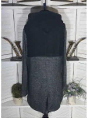 Rip Curl Penny fleece long jacket black gray toggle buttons hooded whimsigoth L thumbnail 5