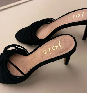 Joie Black Strappy Suede Mid-Heel Sandals 5.5 thumbnail 1